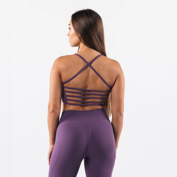 Alphalete AURA STRAPPY LONGLINE BRA. Size small. Aster purple. - Picture 1 of 7